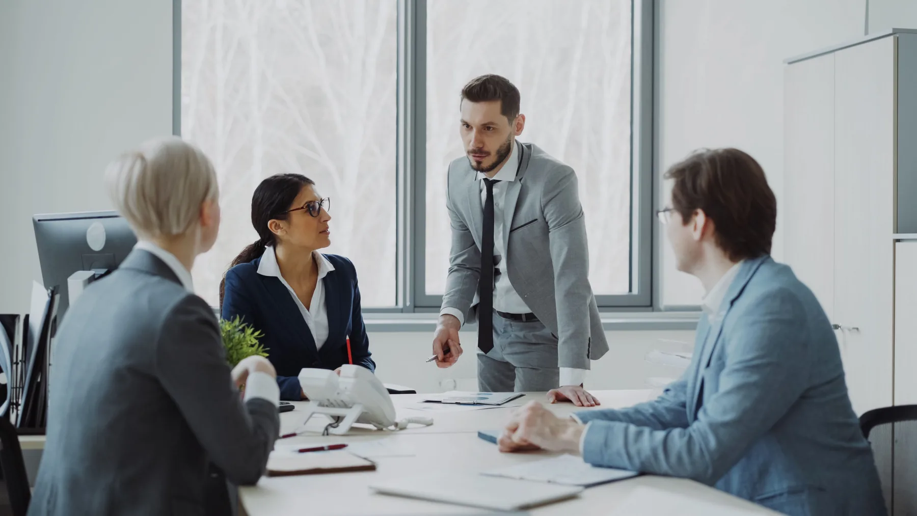 Executives in a strategic leadership meeting