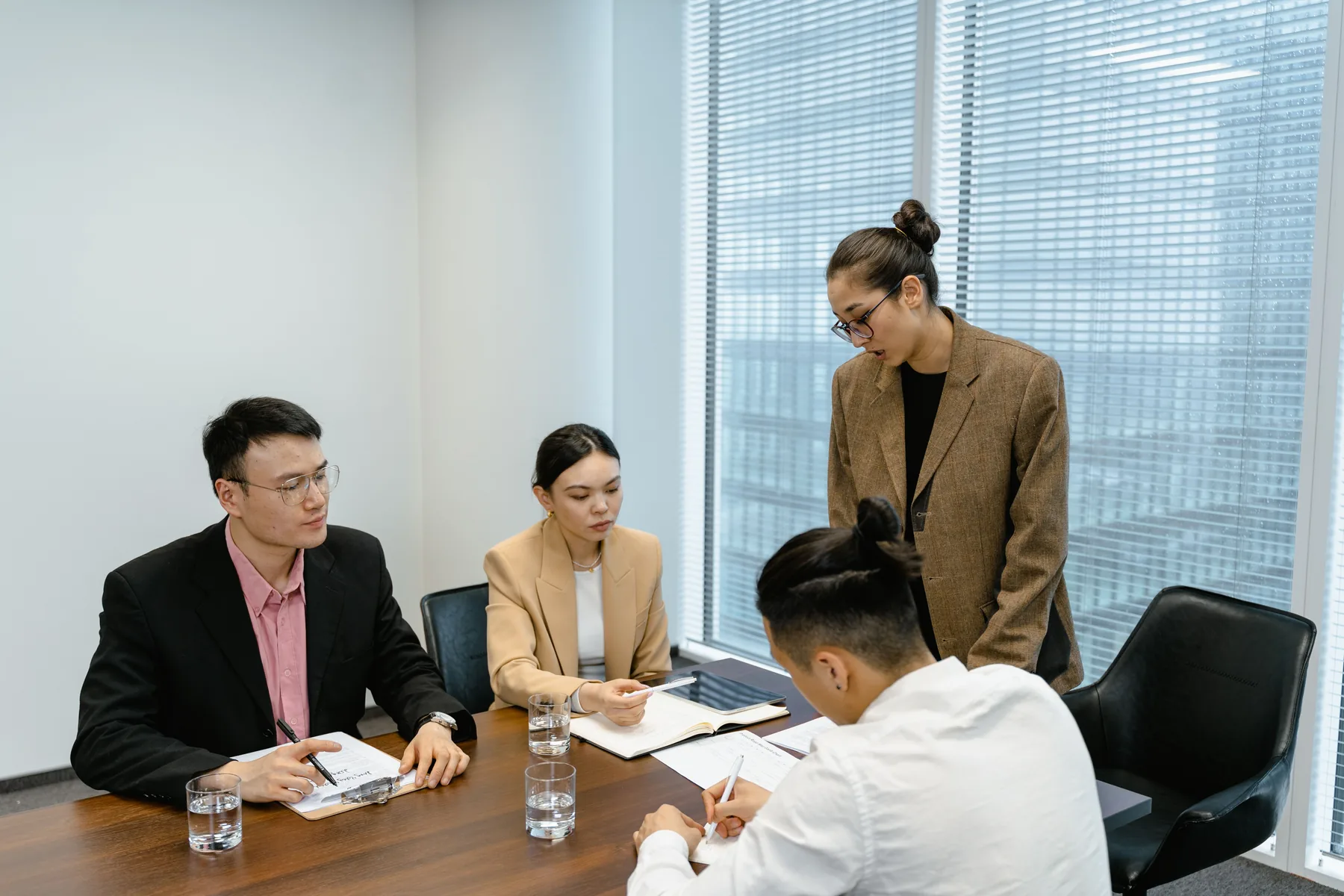 Leadership team working through a business decision